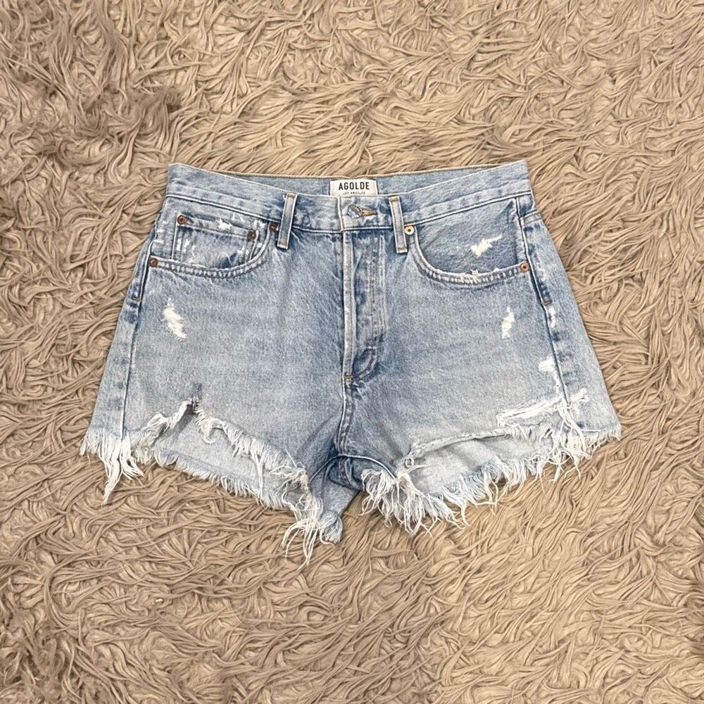 Agolde distressed jean shorts size 27